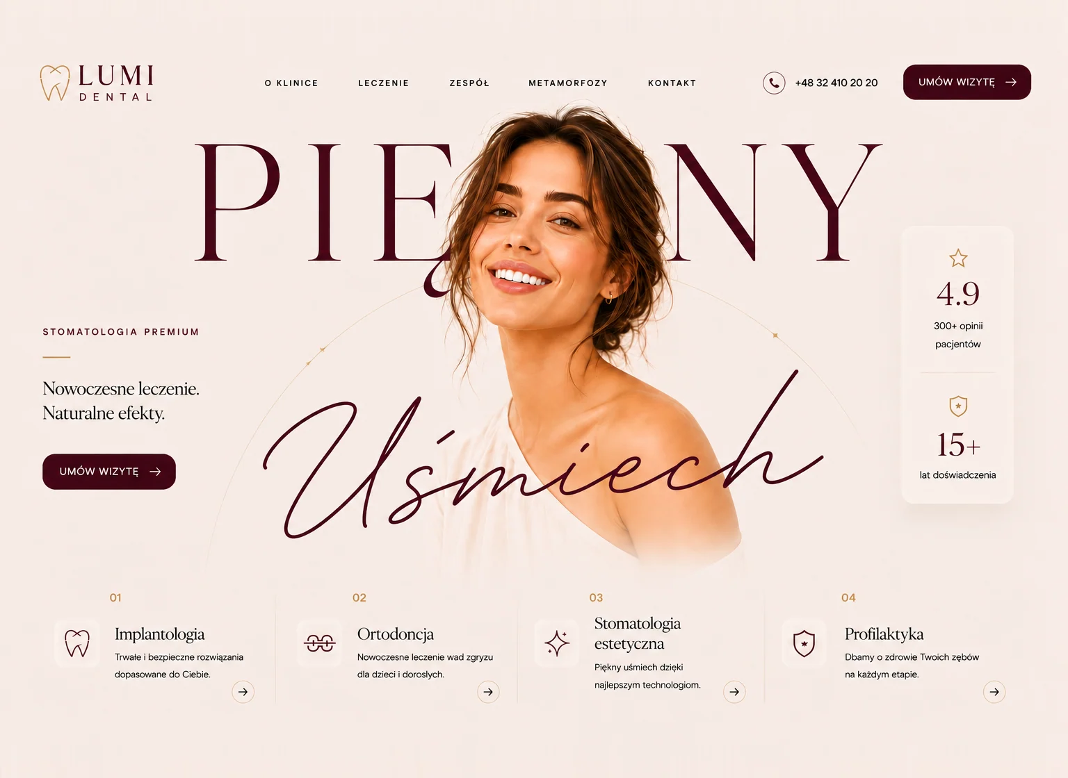 LUMI Dental website design for a dental clinic