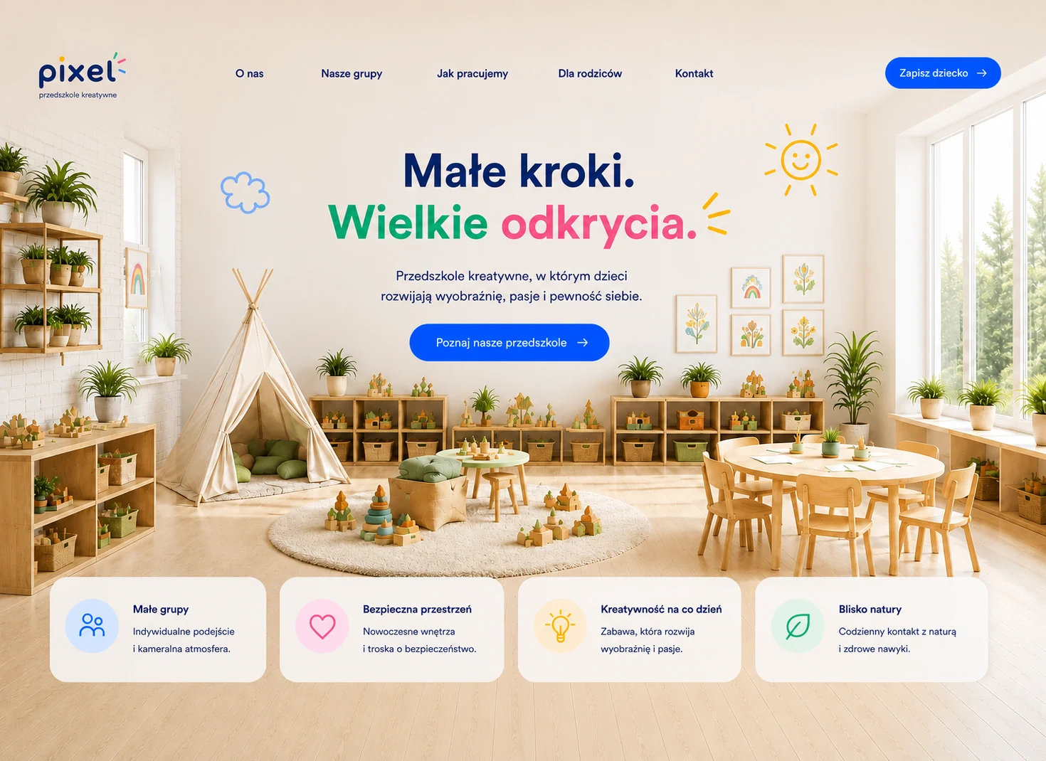 PIXEL creative preschool website design