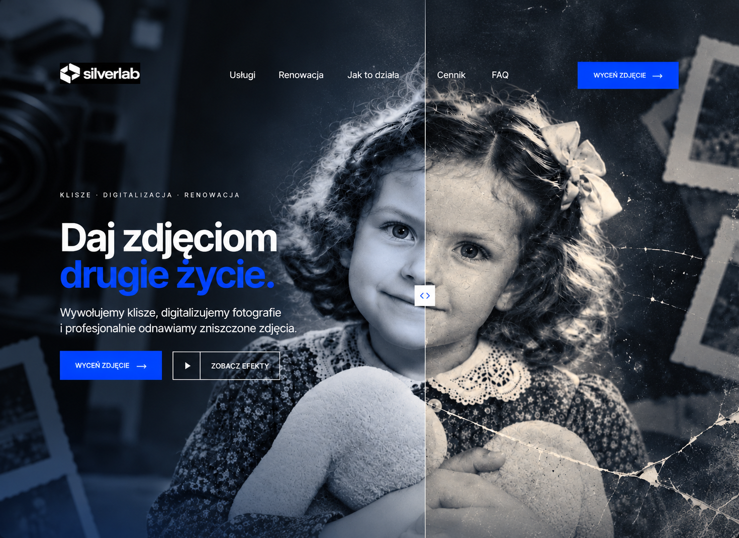 Silverlab website design — photo digitisation and restoration