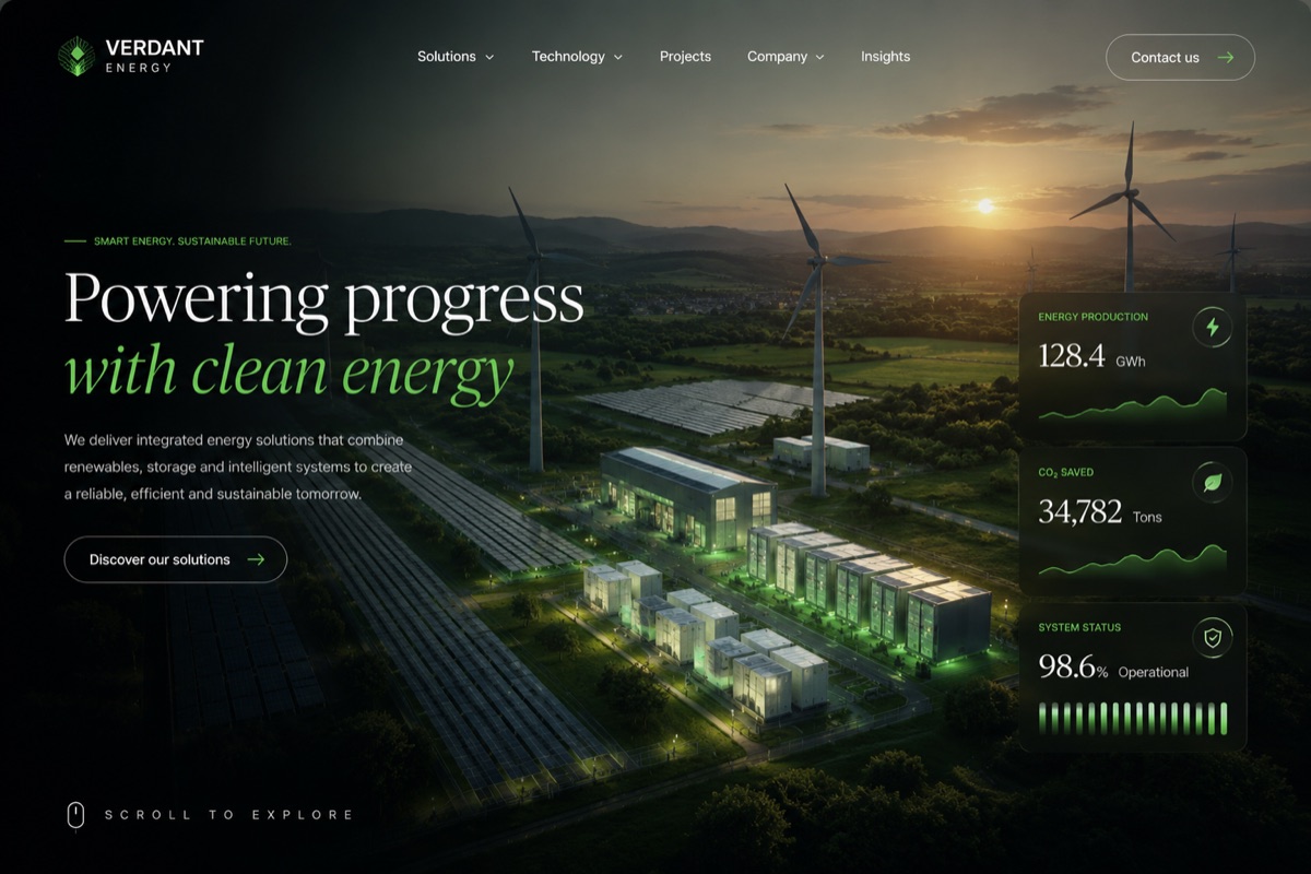 Projekt strony Verdant Energy